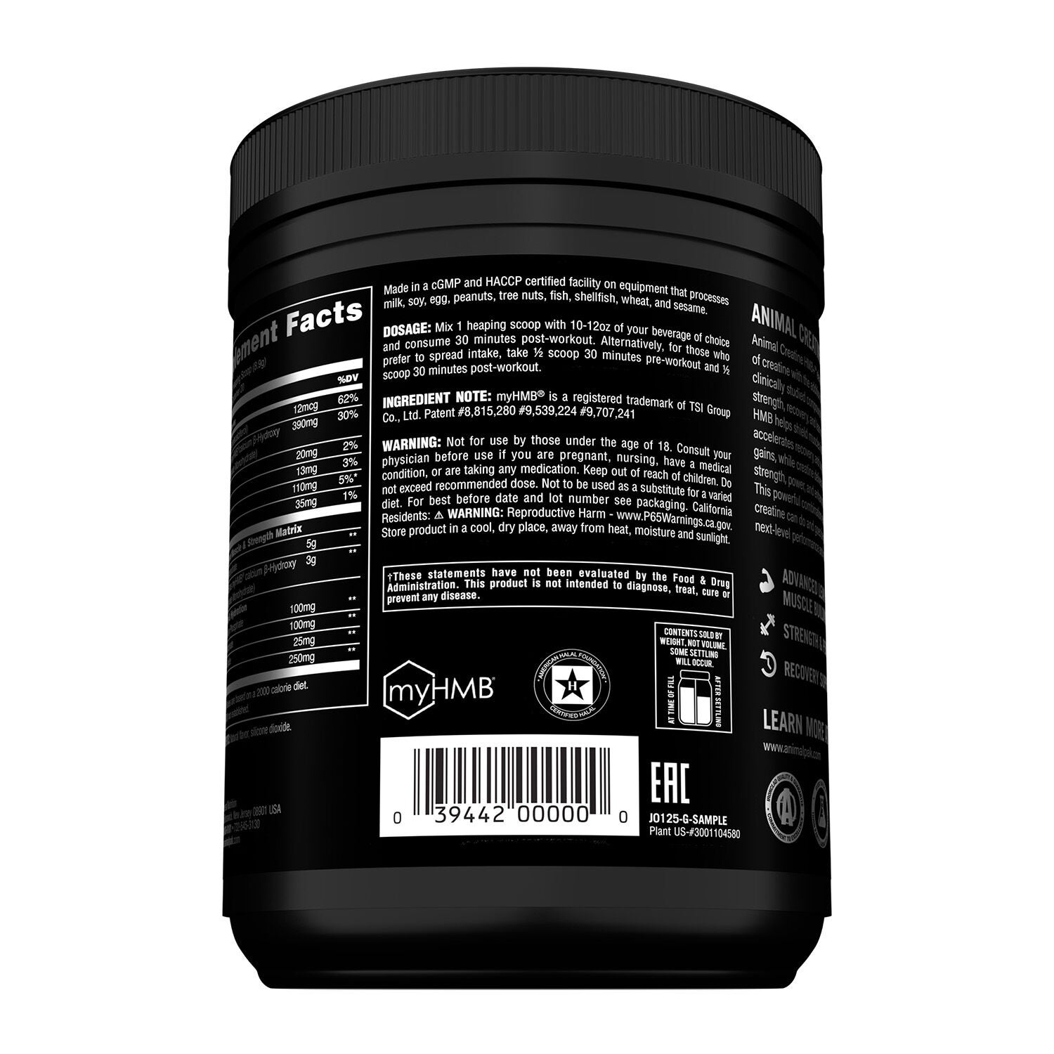 Creatine HMB+ Unflavored (30 Servings)